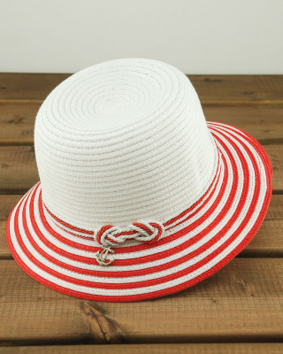 Шляпа женская FIJI29, 50274 белый/красный