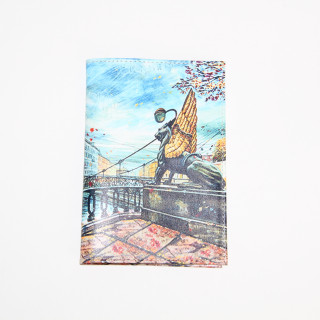 Обложка для паспорта 02-006-018-9 "Грифоны, Банковский мост"