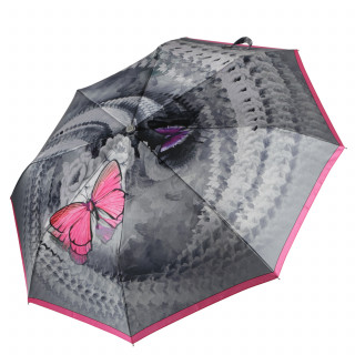 Зонт женский FABRETTI, UFLS0040-5 серый/розовый